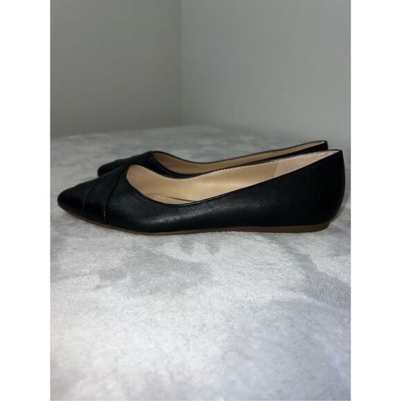 Women’s Black Leather Franco Sarto Pointed Ballet Flats US 7 EU 37 - Picture 4 of 9